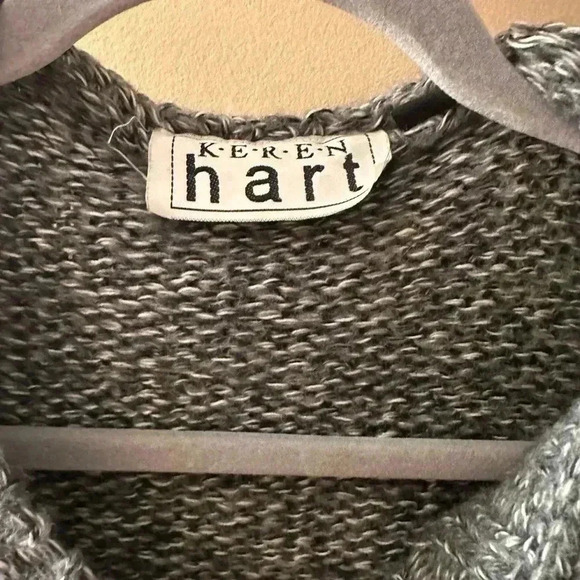 Keren Hart Long Sleeve Hooded Button Up Sweater Size Medium - Picture 2 of 8